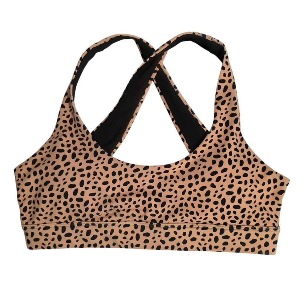 Kavala‎ Cheetah Print Sports Bra Women's Size Small Cross Back Activewear